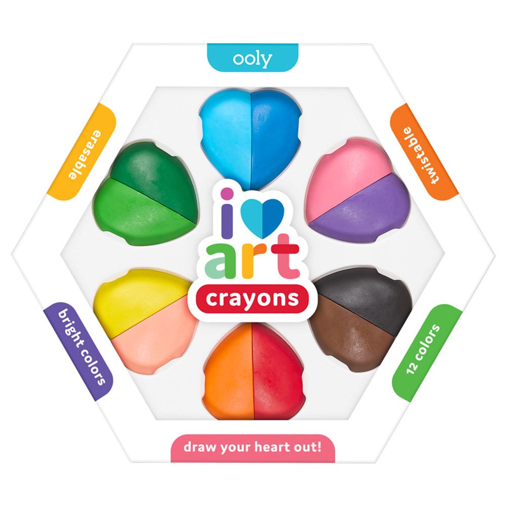 Ooly - I Heart Art Erasable Crayons - Set Of 6