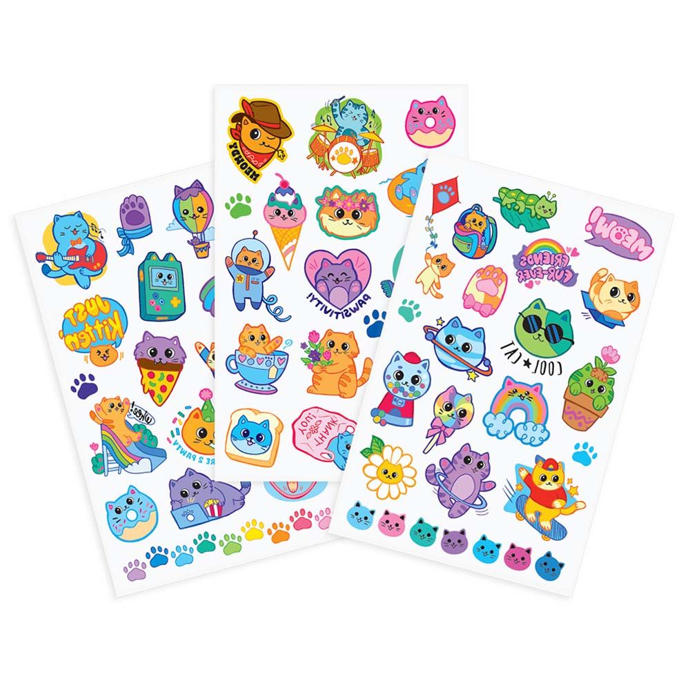 Ooly - Tattoo Palooza Temporary Tattoos - Colourful Cats