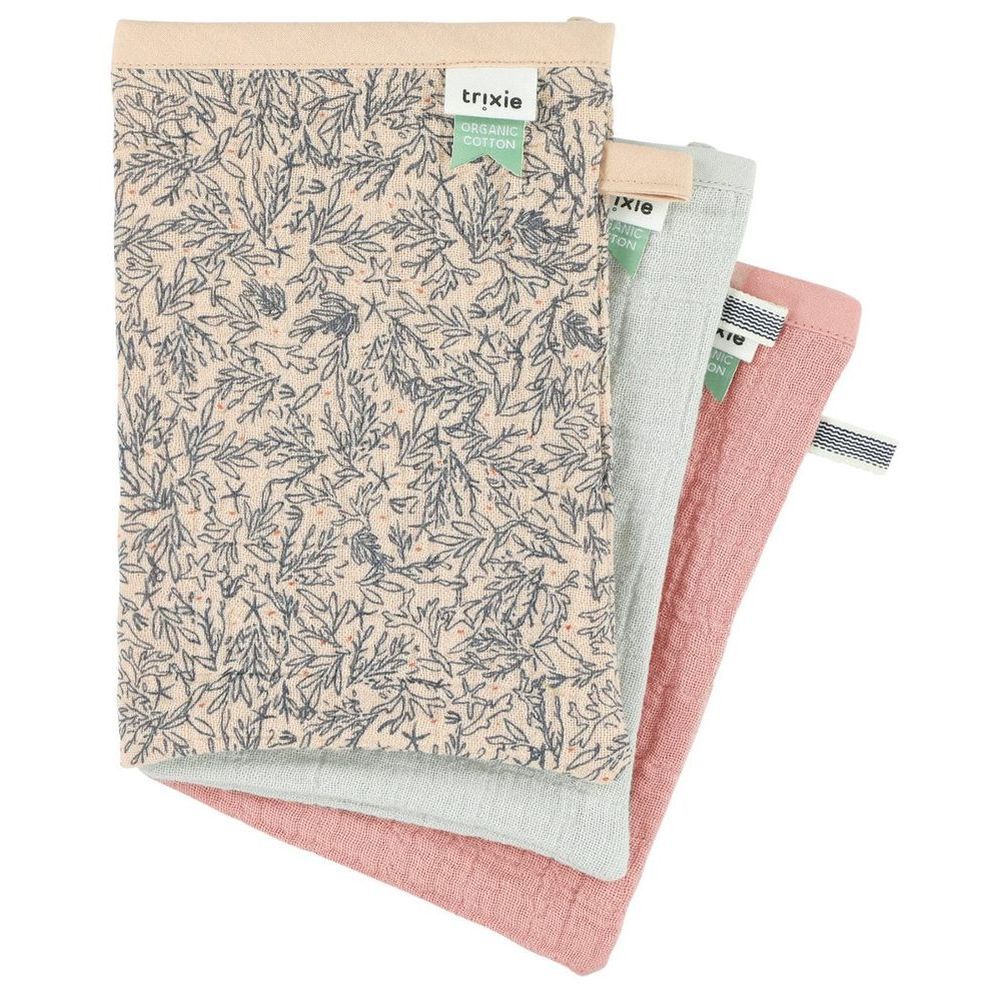 Trixie - Muslin Washcloths - Pack of 3 - Lovely Leaves