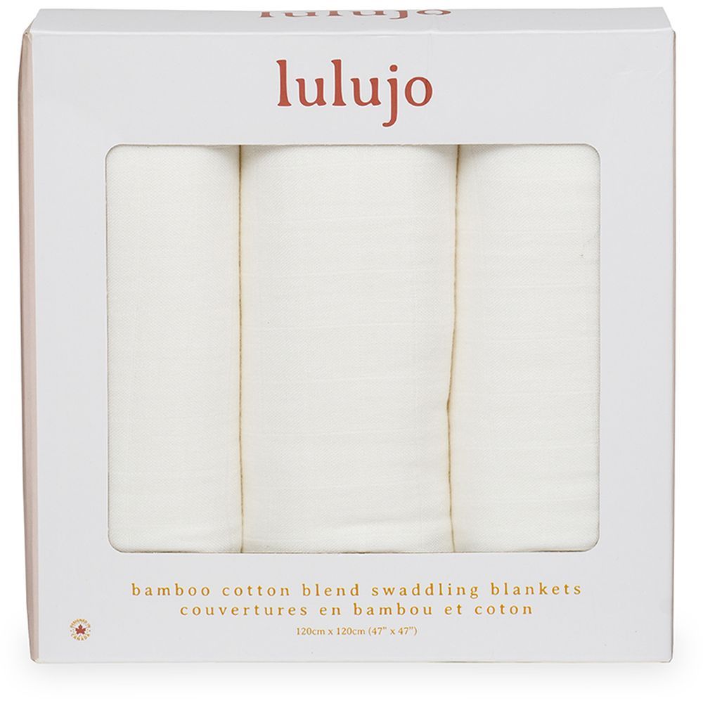 Lulujo - 3pc-Set - Bamboo Swaddles - White