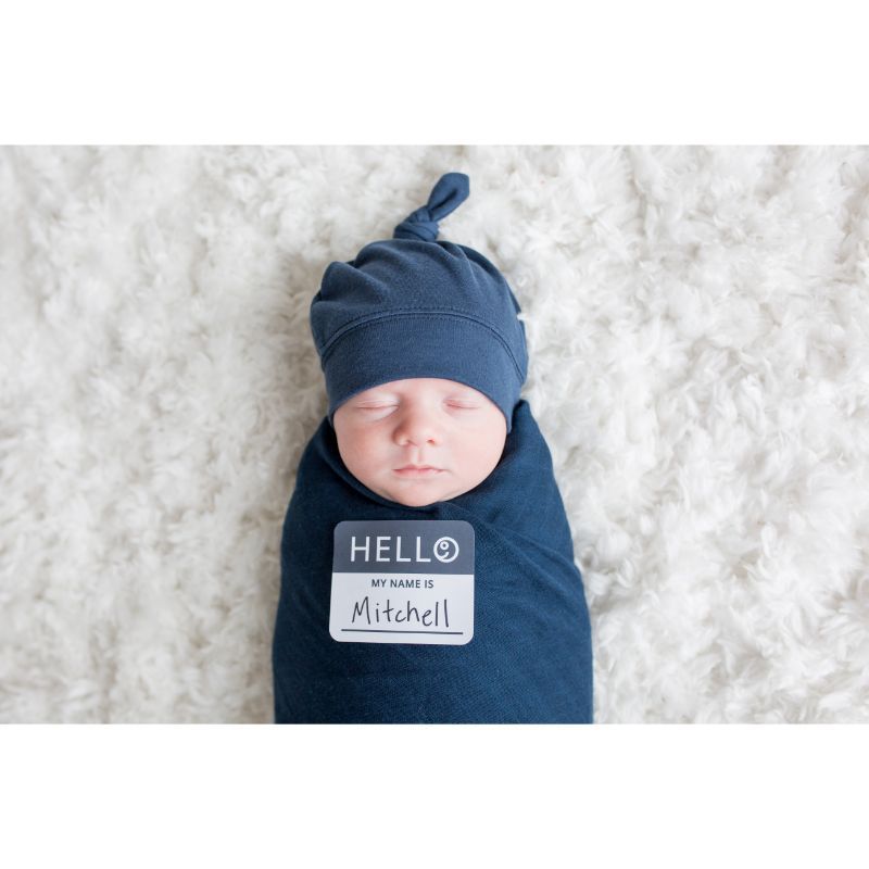 Lulujo - Bamboo Hat & Swaddle Blanket - Navy 