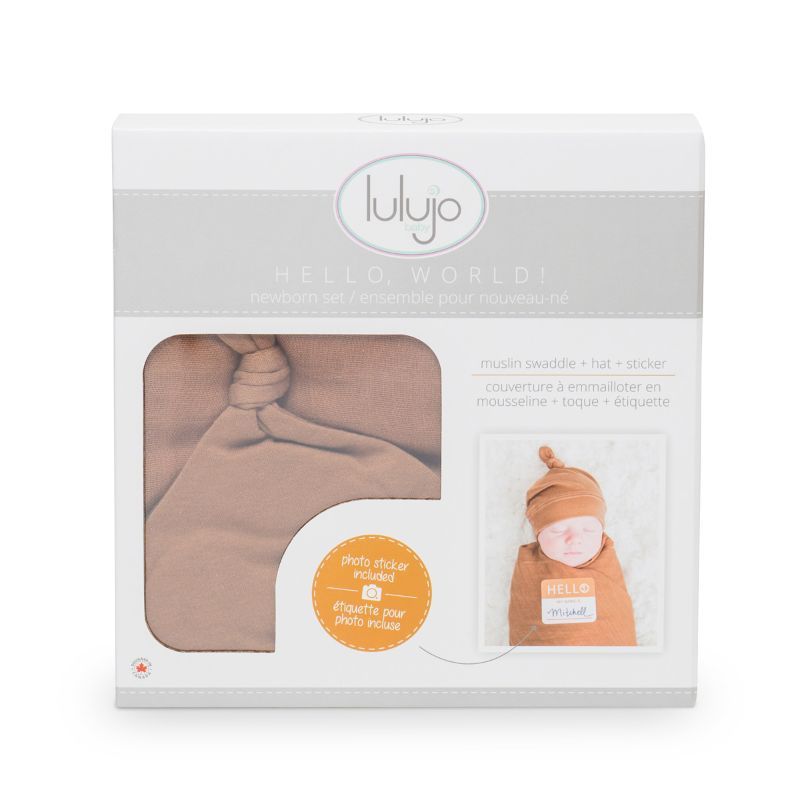 Lulujo - Bamboo Hat and Swaddle Blanket - Tan