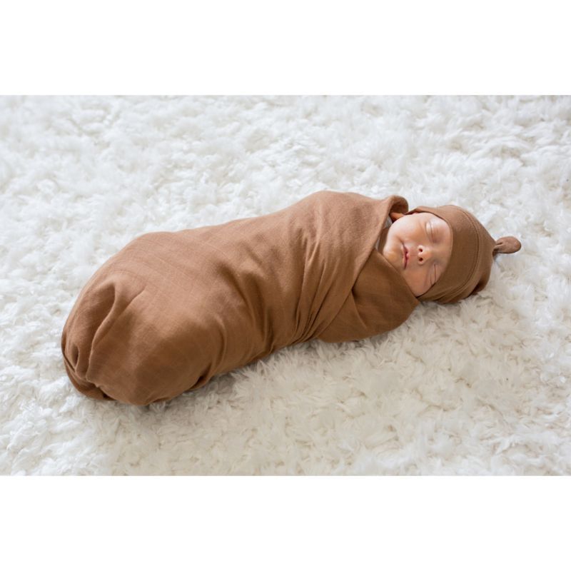 Lulujo - Bamboo Hat and Swaddle Blanket - Tan