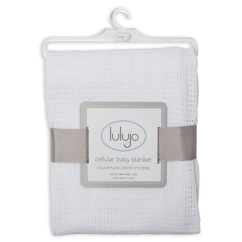 lulujo - Cellular Baby Blanket - White