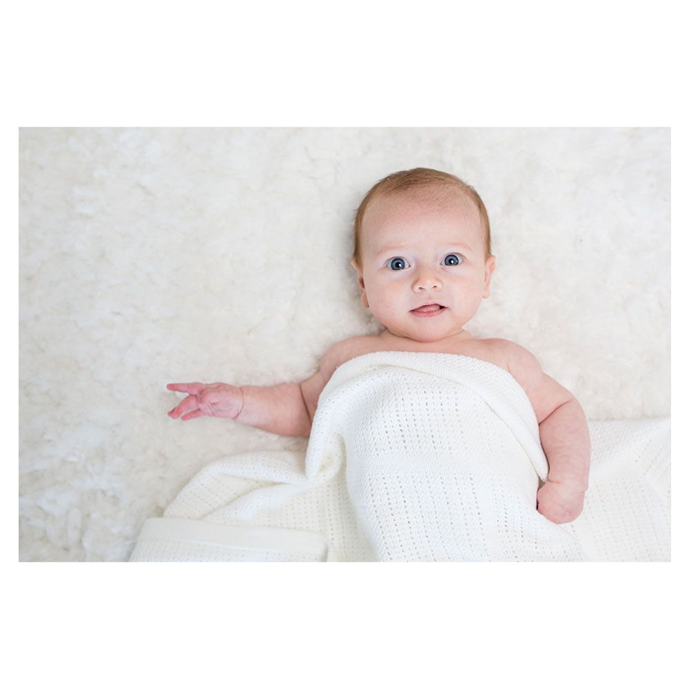 lulujo - Cellular Baby Blanket - White