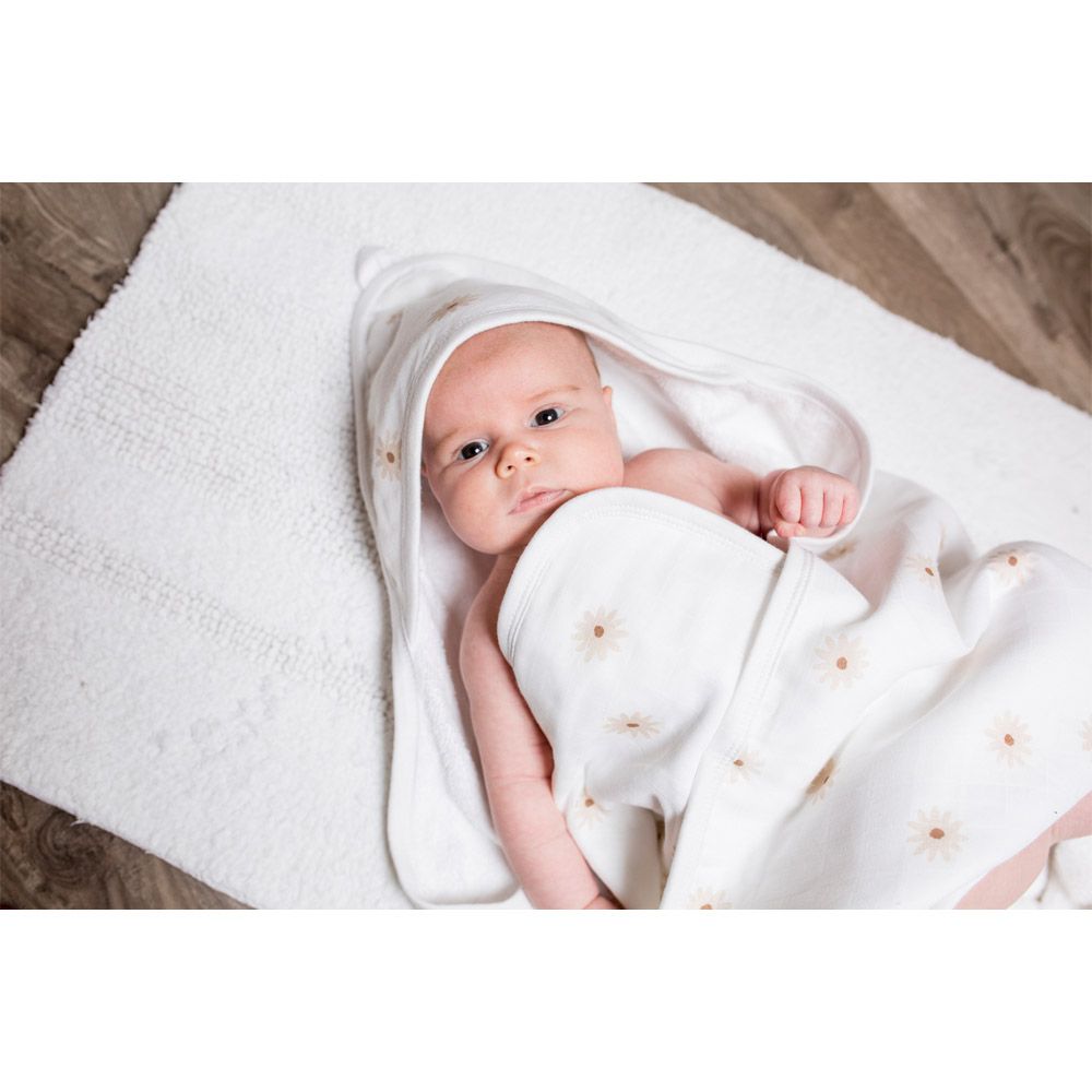 Lulujo - Hooded Towel - Daisies