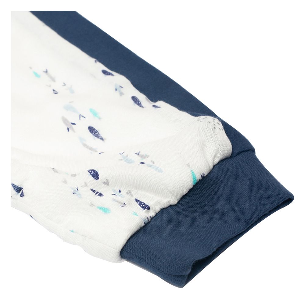 Lulujo -  Fish Print Sleepsuit - Blue