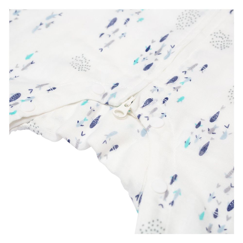 Lulujo -  Fish Print Sleepsuit - Blue