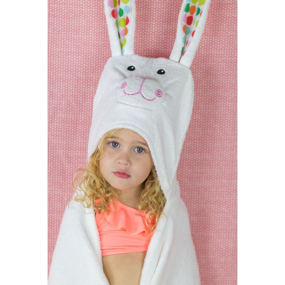 Zoocchini - Hooded Towel - Bella the Bunny - White