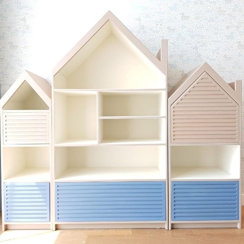 Moon Kids - House Shelving Unit w/ Drawers - Denim Blue