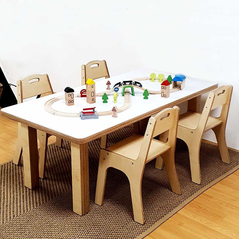 Moon Kids Small Work Bench & Chair Set - 1 Table & 4 Chairs