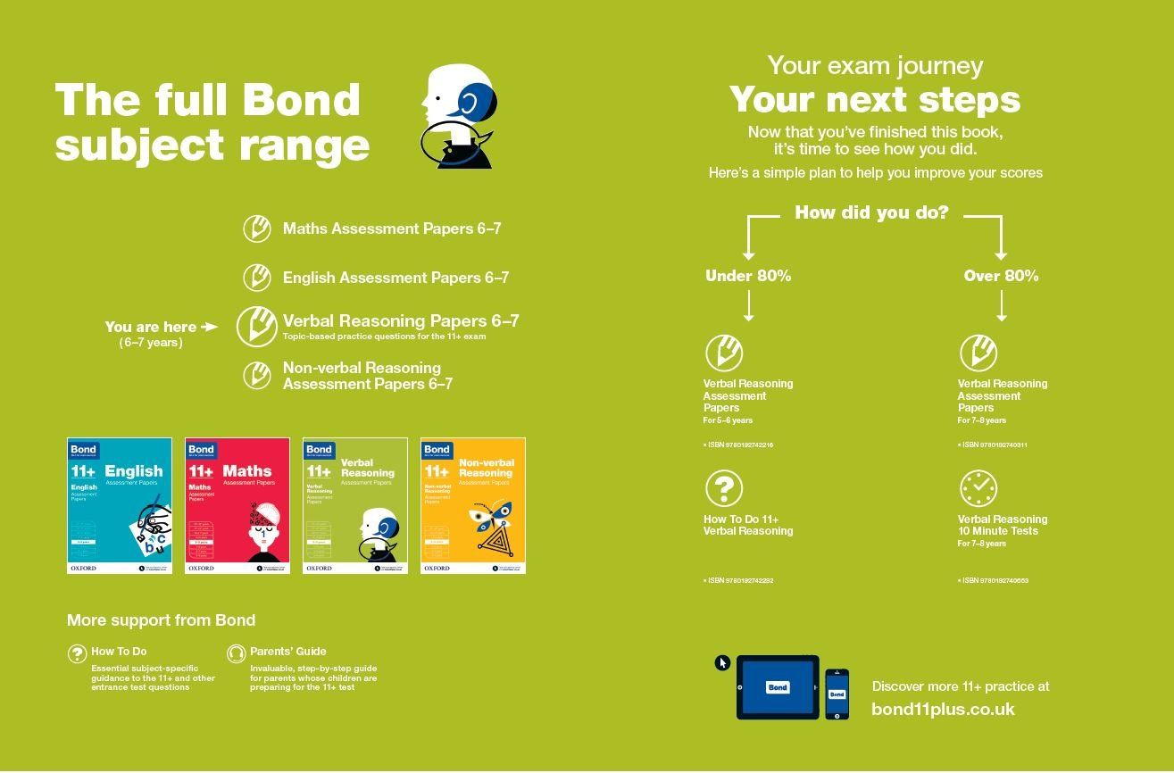 Study Guide Bond 11+ Verbal Reasoning: Papers, 6-7 Years