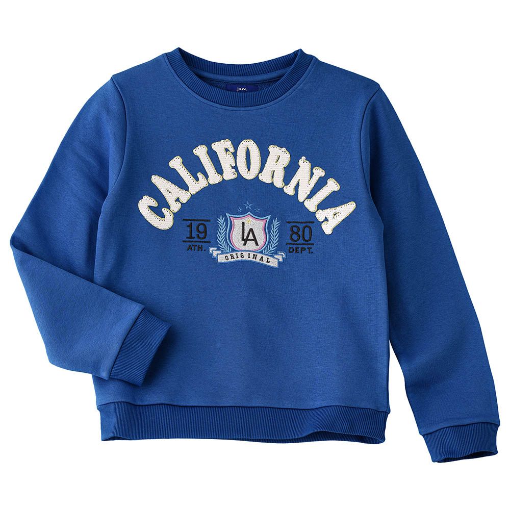 Jam - California Print Sweat Top - Blue