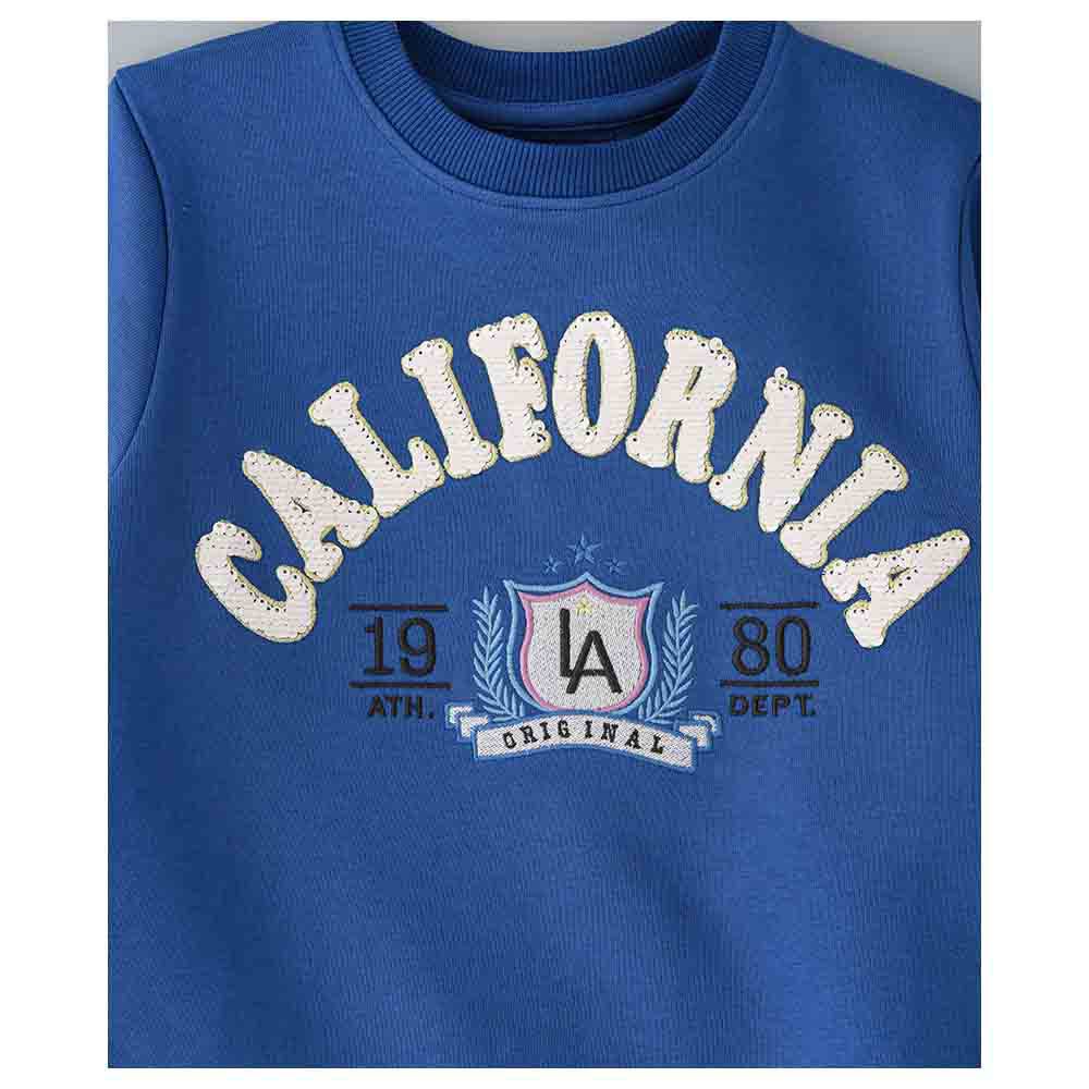 Jam - California Print Sweat Top - Blue