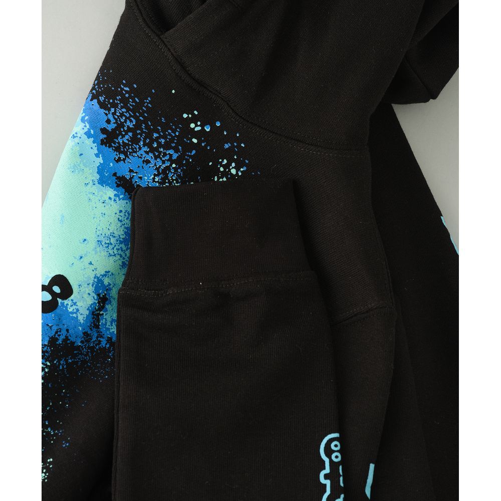 Jam - Sweat Top W/ Print & Hood - Black