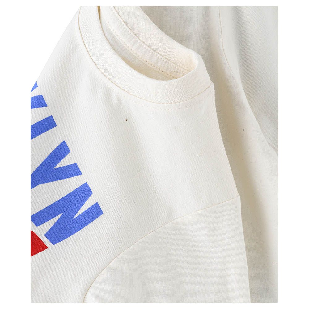 Jam - Boys Basic Round Neck Graphic T-Shirt - Cream