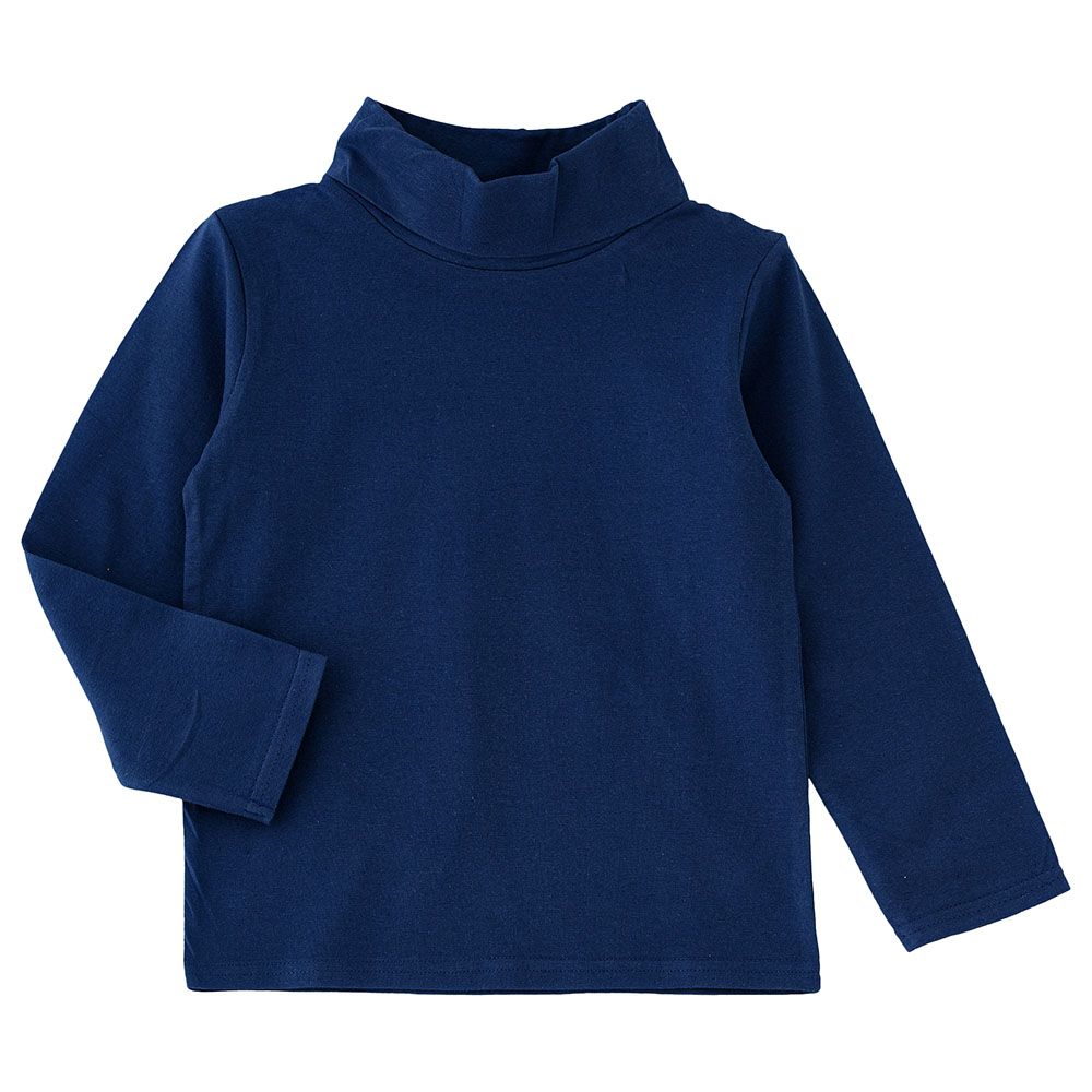 Jam - Boys Basic Solid Turtle Neck T-Shirt - Navy Blue