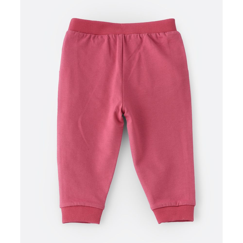 Jelliene - Knit Jogger W/ Print - Pink