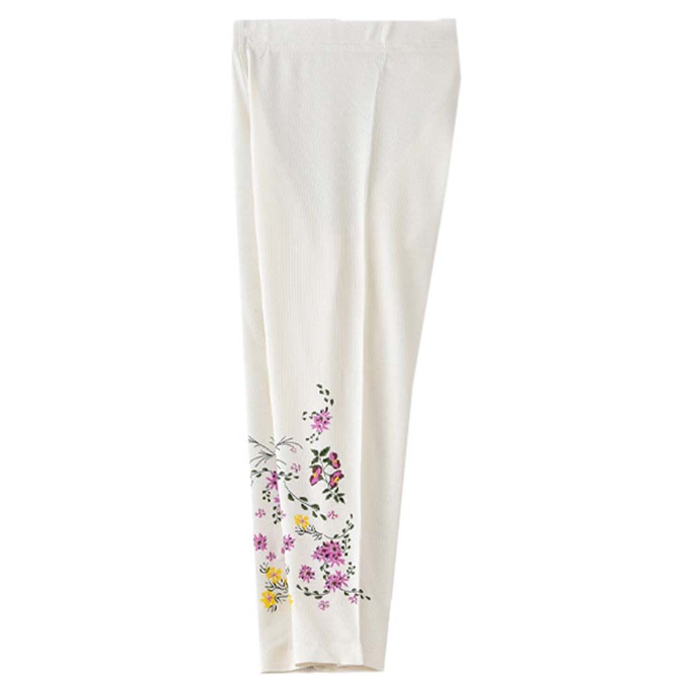 Jelliene - Girls All Over Printed Legging - White