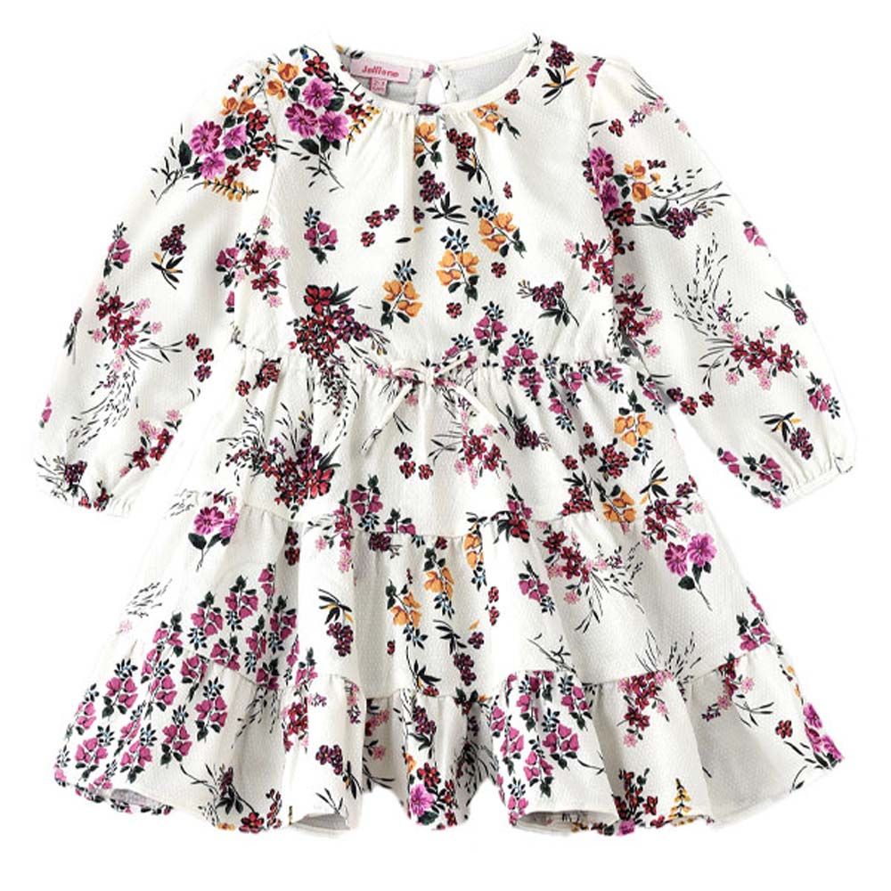 Jelliene - Girls Floral Woven Top - White