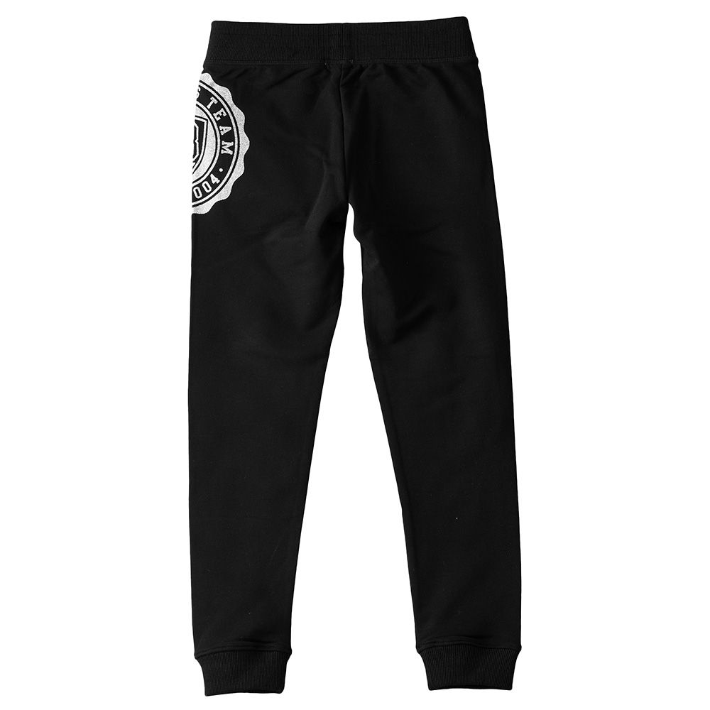 Jelliene - Knit Jogger With Print At Front - Black