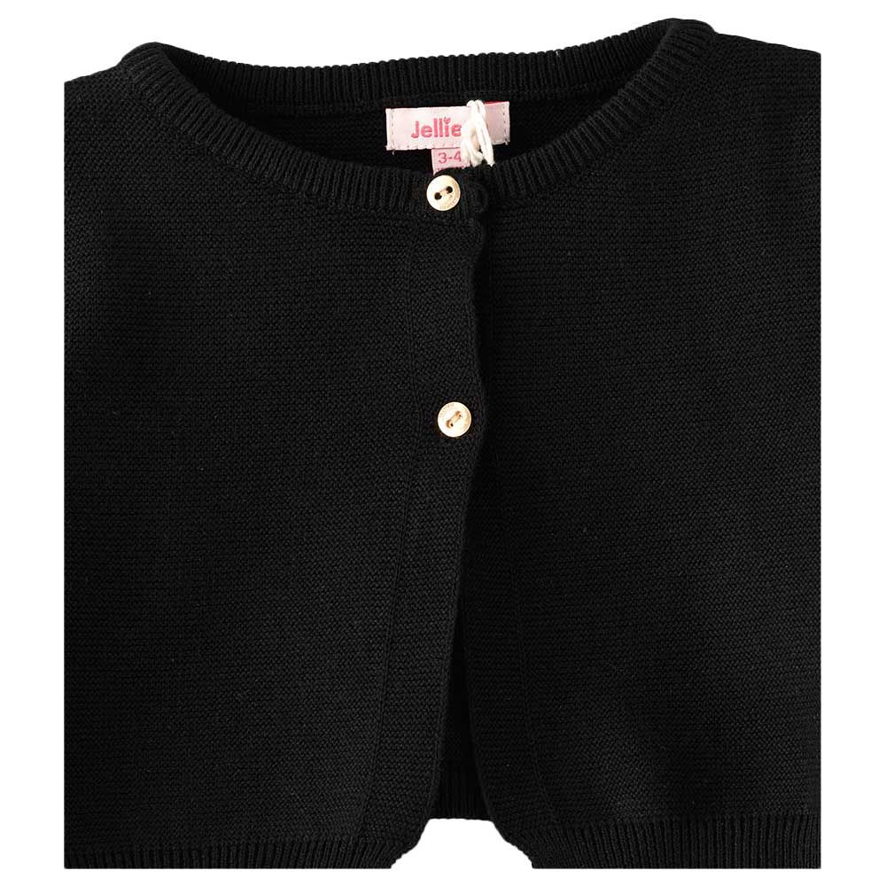 Jelliene - Full Sleeves Front Buttoned Cardigan - Black