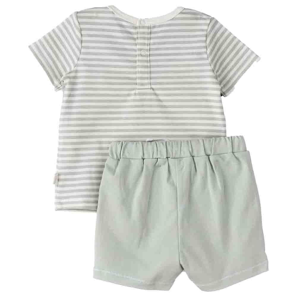 Tiny Hug - 2pc-Set - Striped T-Shirt & Shorts