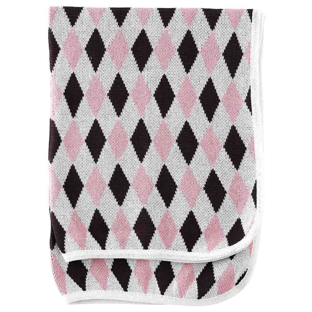 Tiny Hug - Cotton Blanket For Baby - Pink/Black