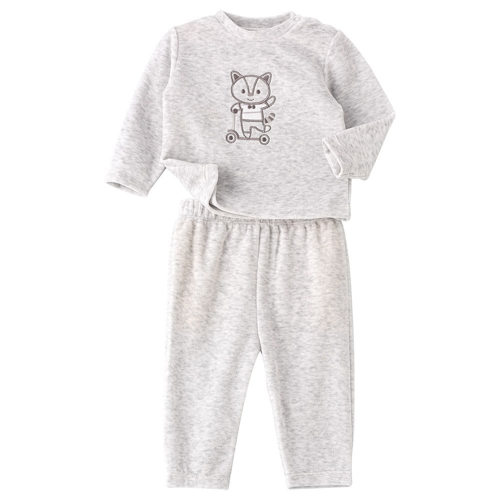 Tiny Hug - Boy Solid T-Shirt w/ Jogger Set - Grey