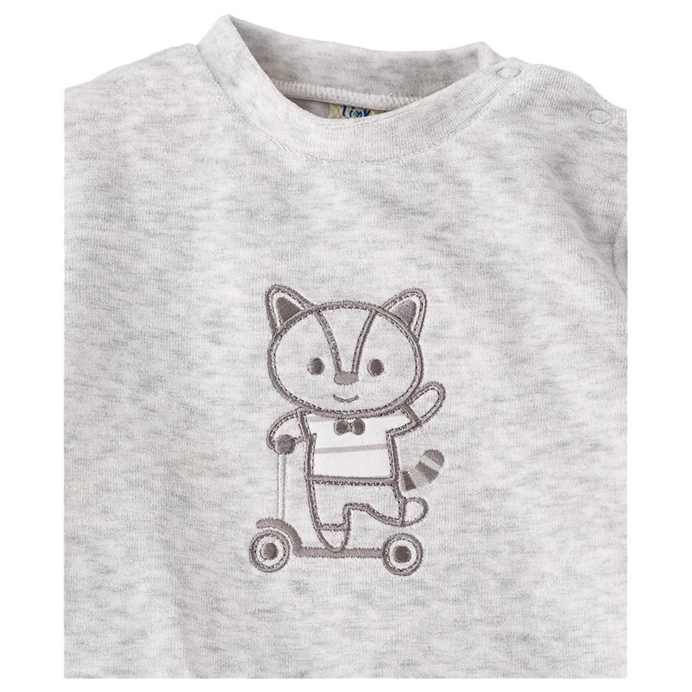 Tiny Hug - Boy Solid T-Shirt w/ Jogger Set - Grey