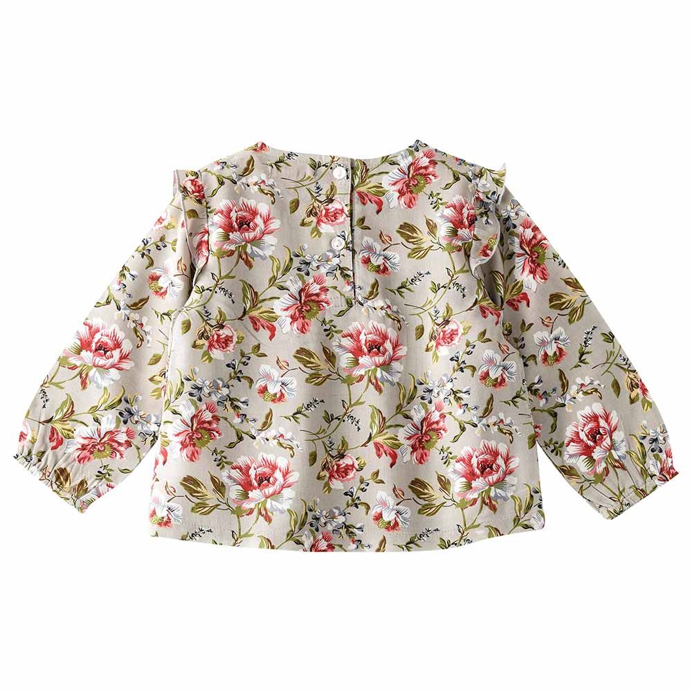 Jelliene - Floral Woven AOP Blouse - Beige