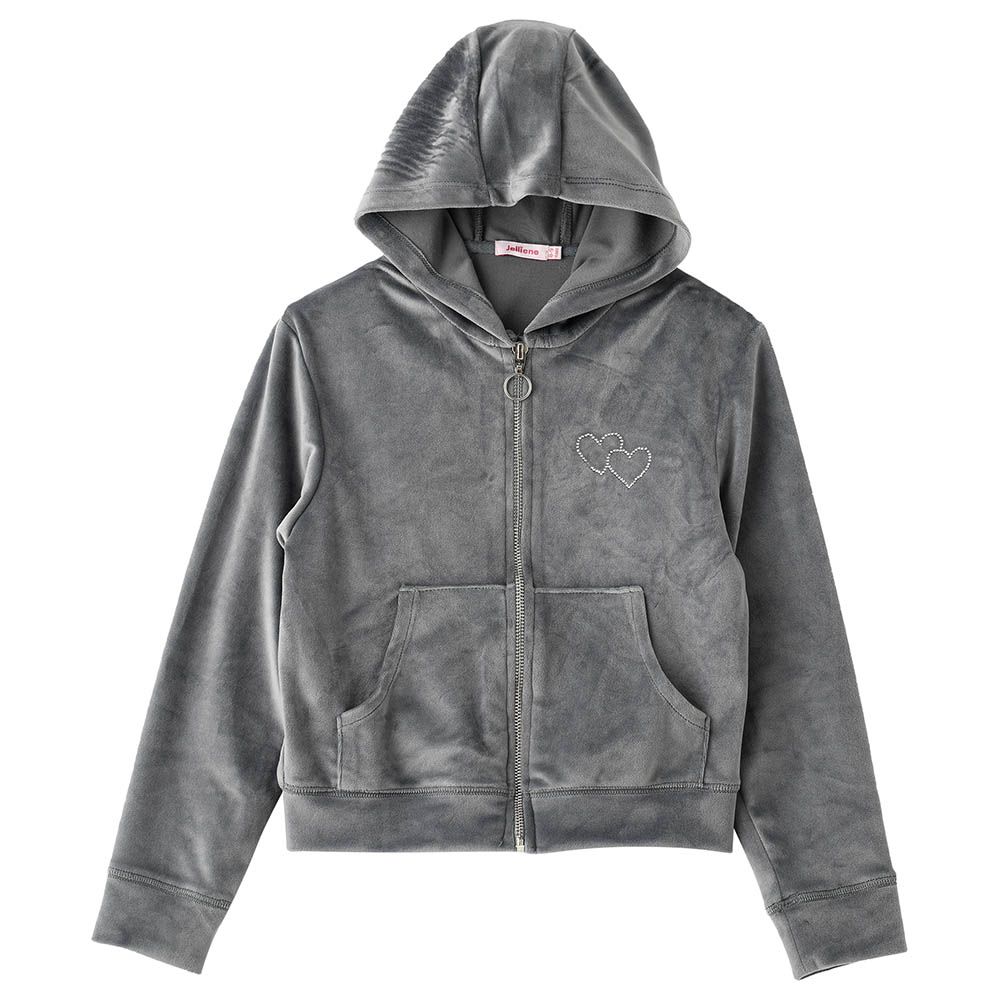 Jelliene - Front Zipper Jacket - Grey