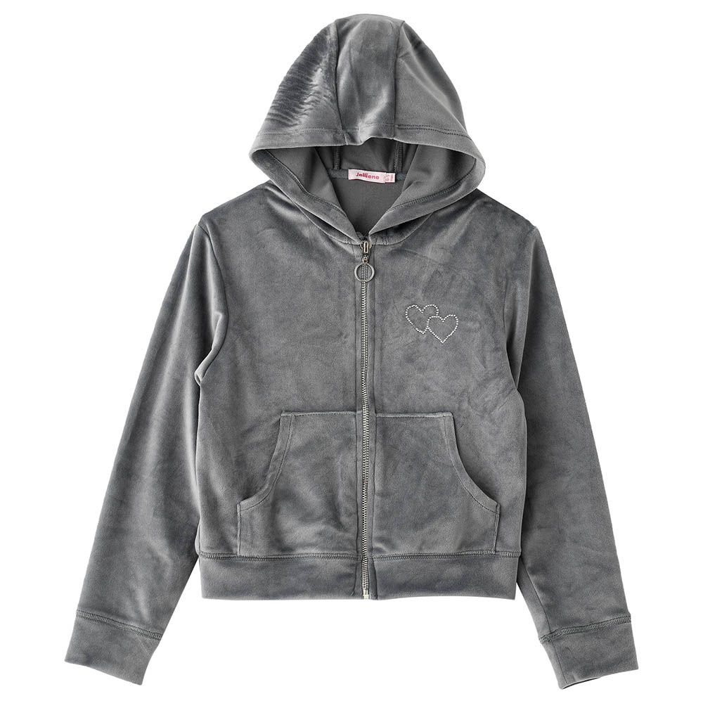 Jelliene - Jacket W/Front Zipper - Grey