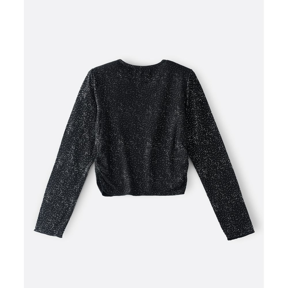 Jelliene - Knit Top W/ Glitter Effect - Black