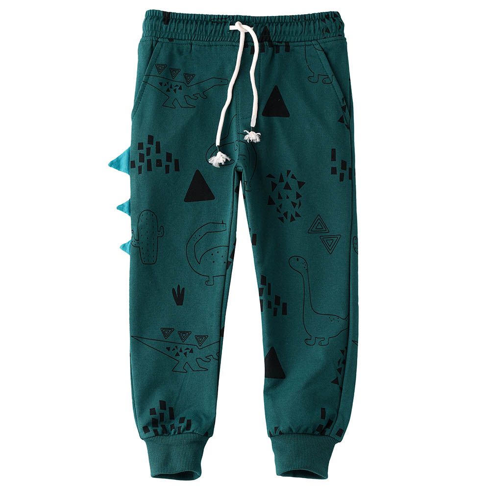 Jam - Dinosaur Print Knit Jogger - Green