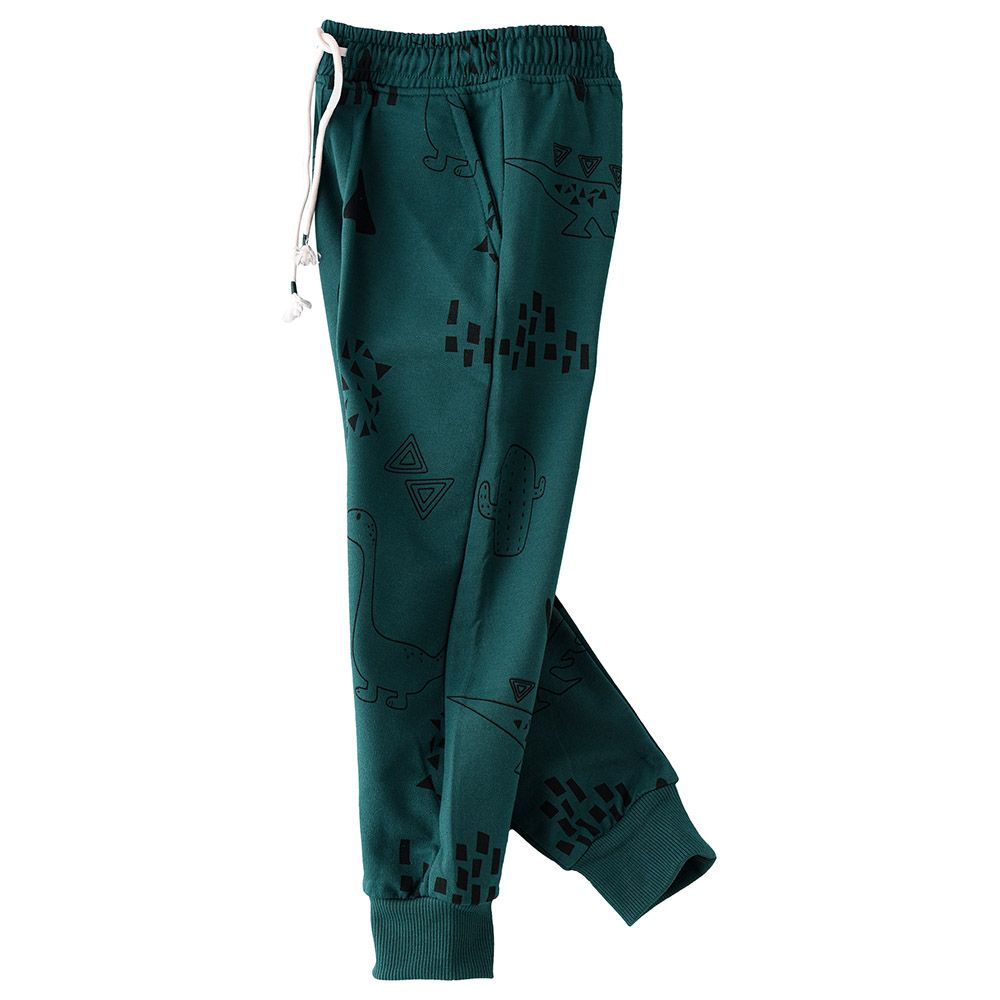 Jam - Dinosaur Print Knit Jogger - Green