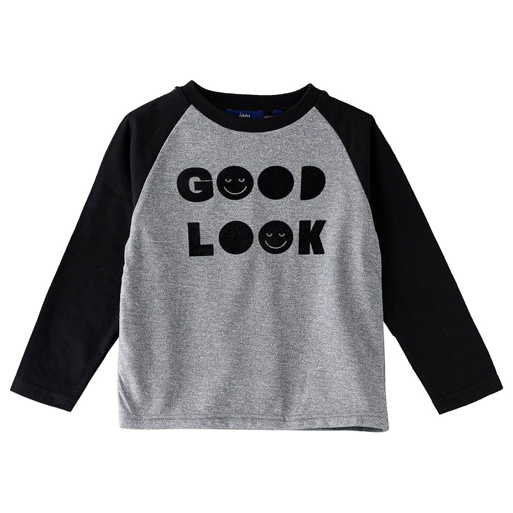 Jam - Good Look Print Knit Top - Grey