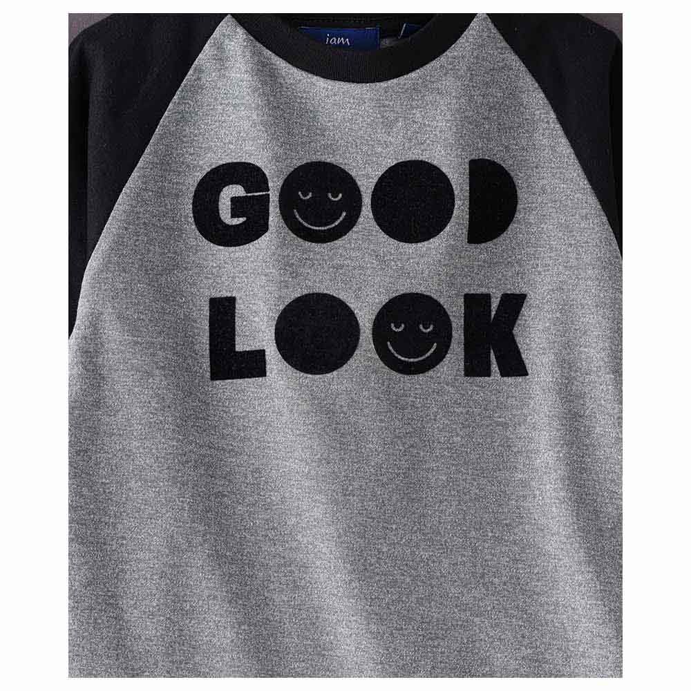 Jam - Good Look Print Knit Top - Grey