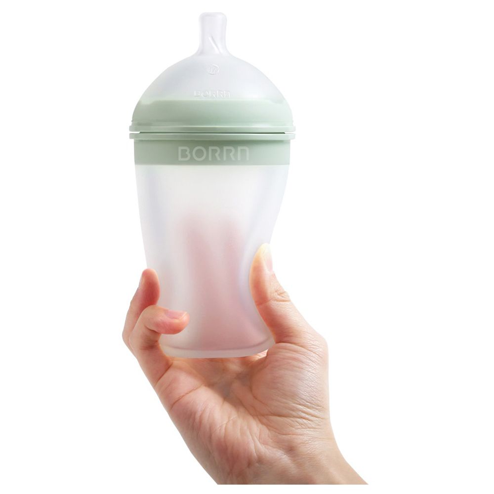 BORRN Silicone BPA Free Non-Toxic Feeding Bottle 240ml Green