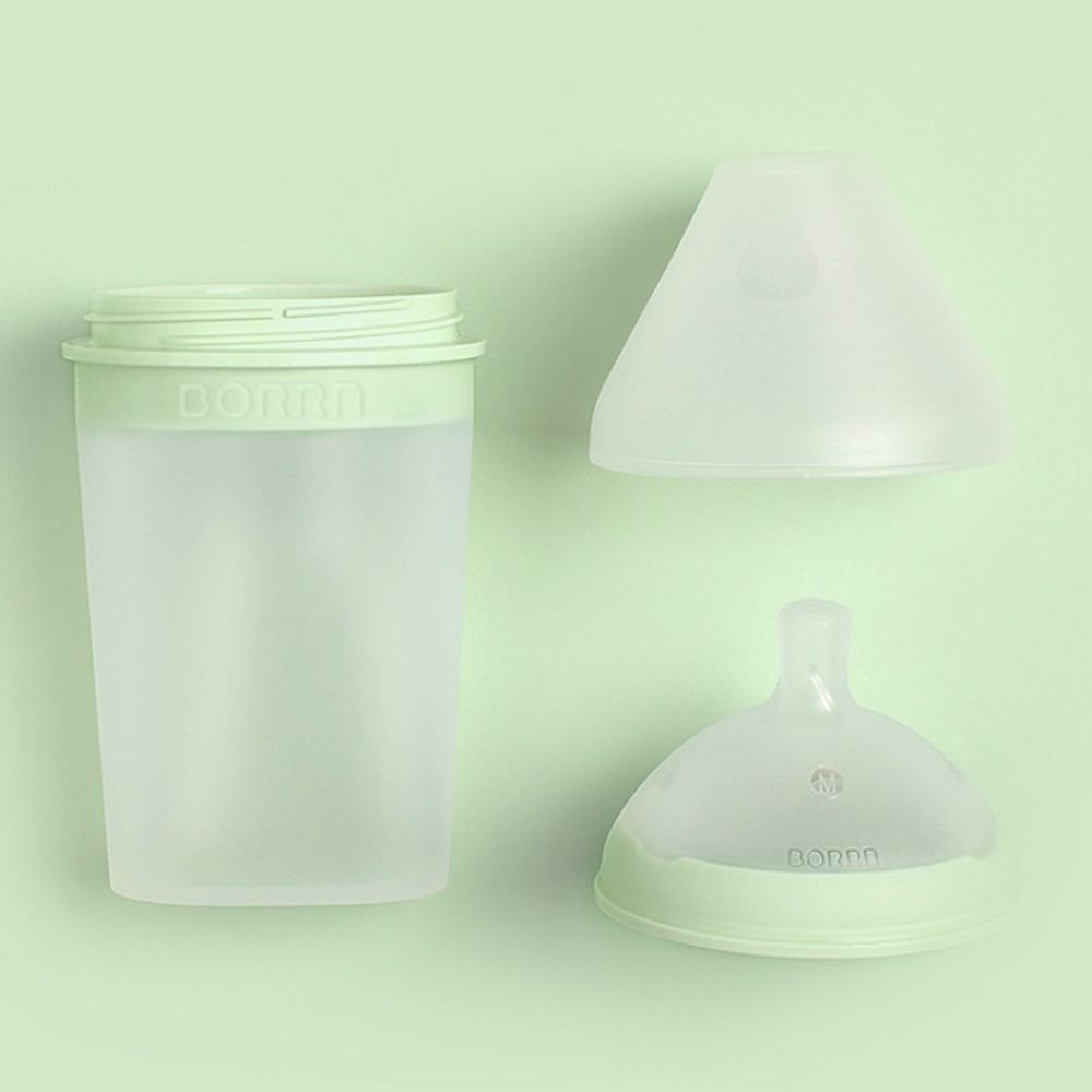 BORRN Silicone BPA Free Non-Toxic Feeding Bottle 240ml Green