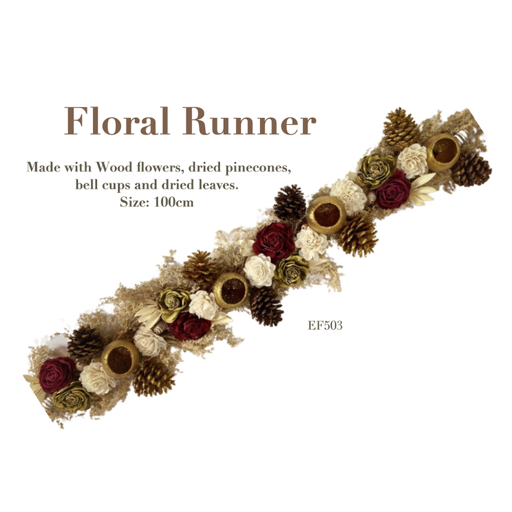 Eco Flowers - Christmas Garland Runner natural color