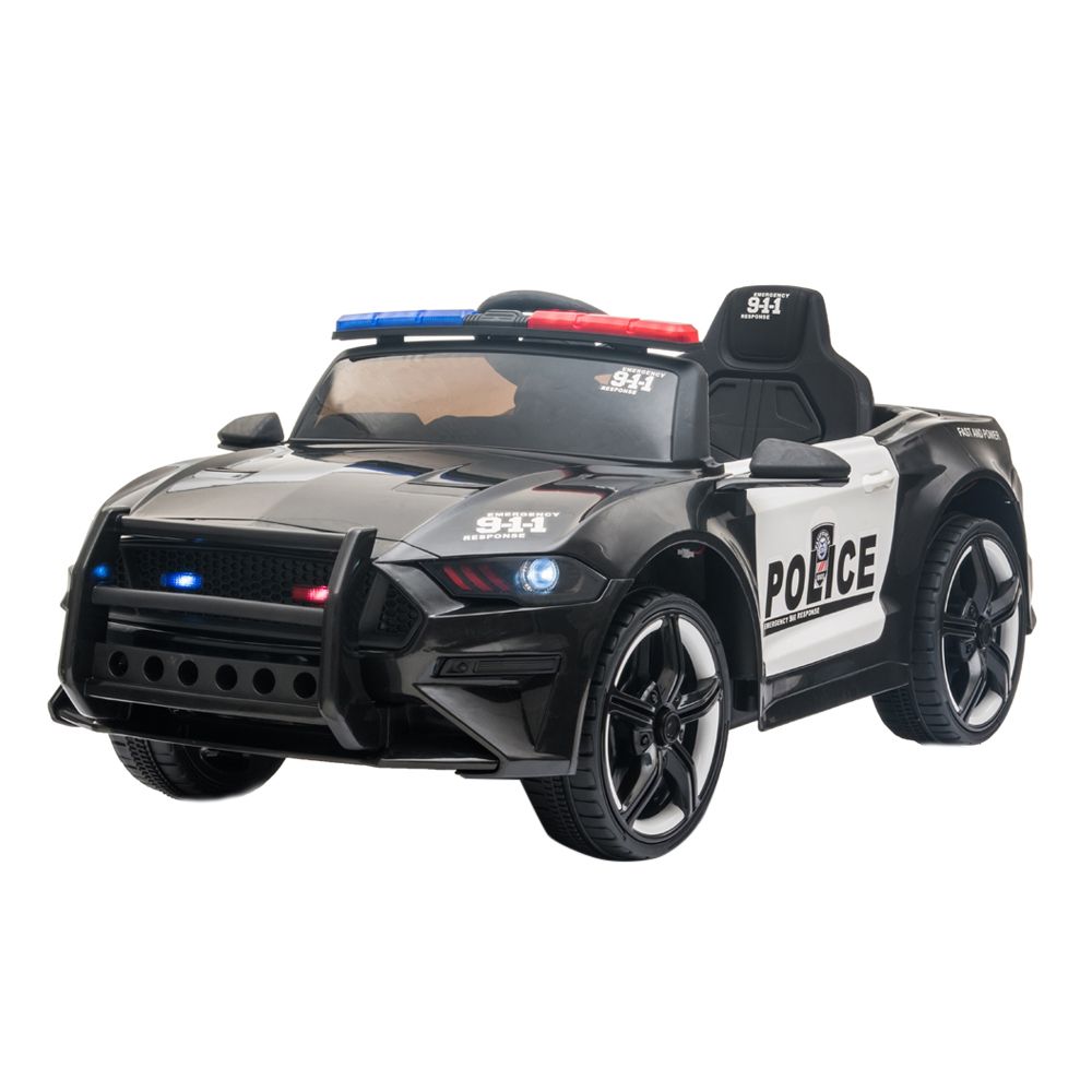 Megastar - Ride-on Police Convertible Squad Car 12V - Black