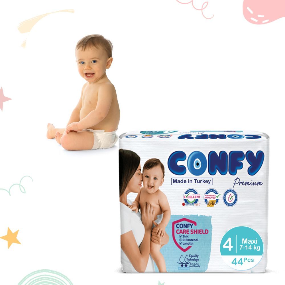 Confy - Premium Baby Diapers Eco Single Pack - Maxi Size 4 - 10-17kg - 32 Diapers