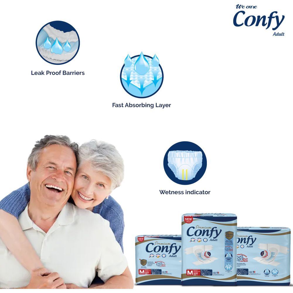 Confy - Premium Adult Diapers - Medium Standard 10pcs