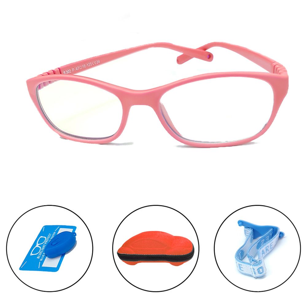 Megastar - Rectangular Blue Light Blocking Eye Glasses - Pink