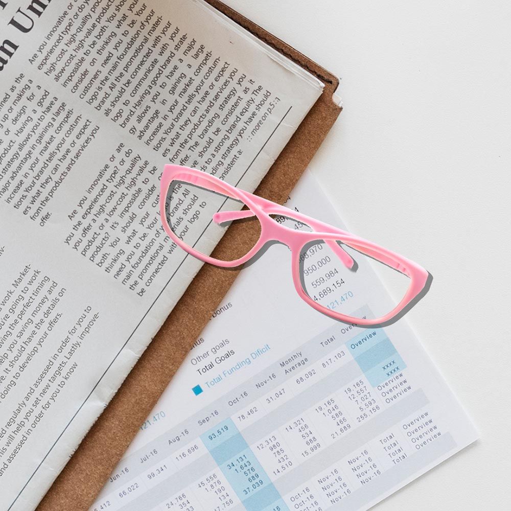 Megastar - Rectangular Blue Light Blocking Eye Glasses - Pink