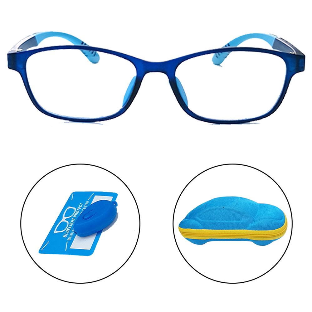 Megastar - Rectangular Blue Light Blocking Eye Glasses - Blue