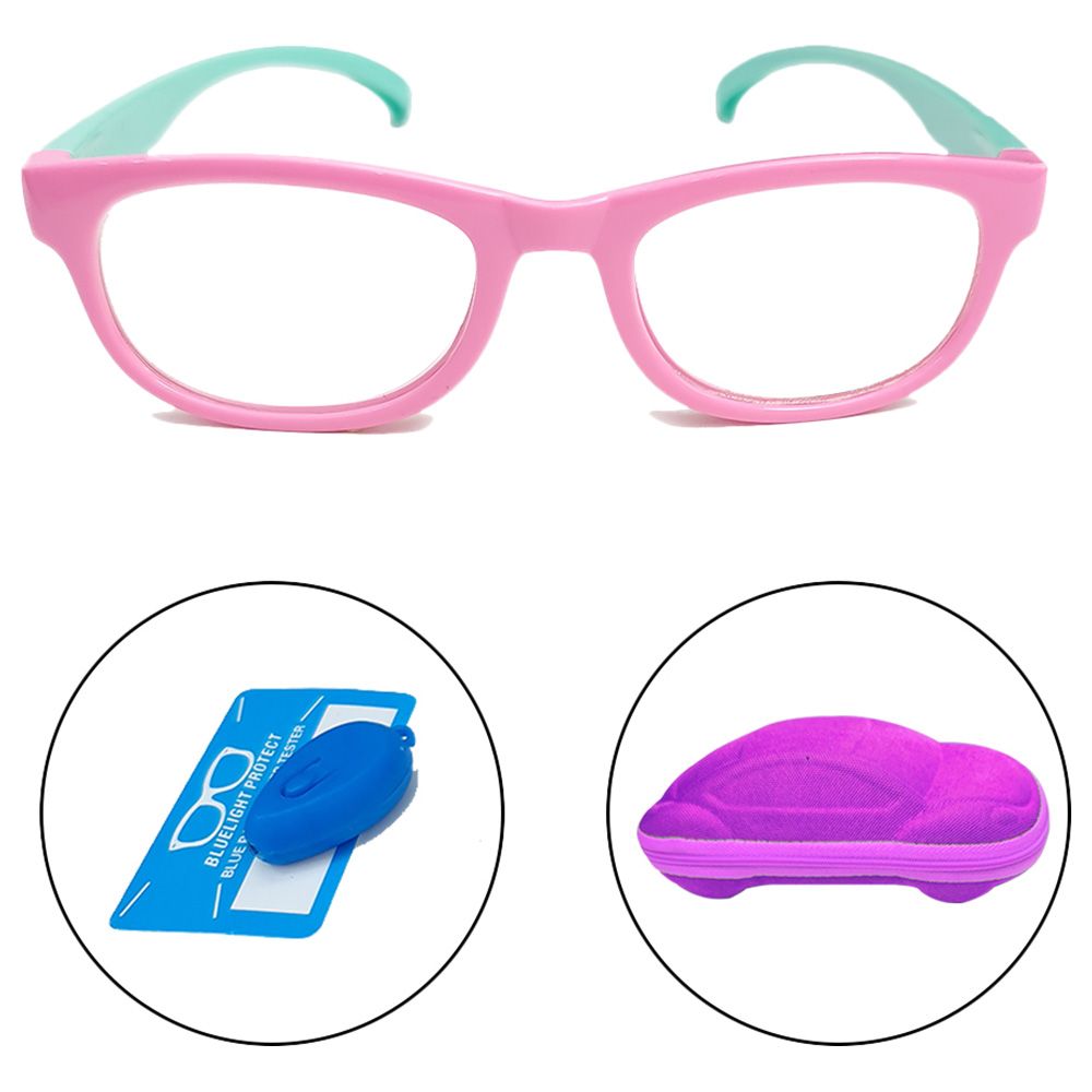 Megastar - Cat Eye Blue Light Blocking Eye Glasses - Pink/Green