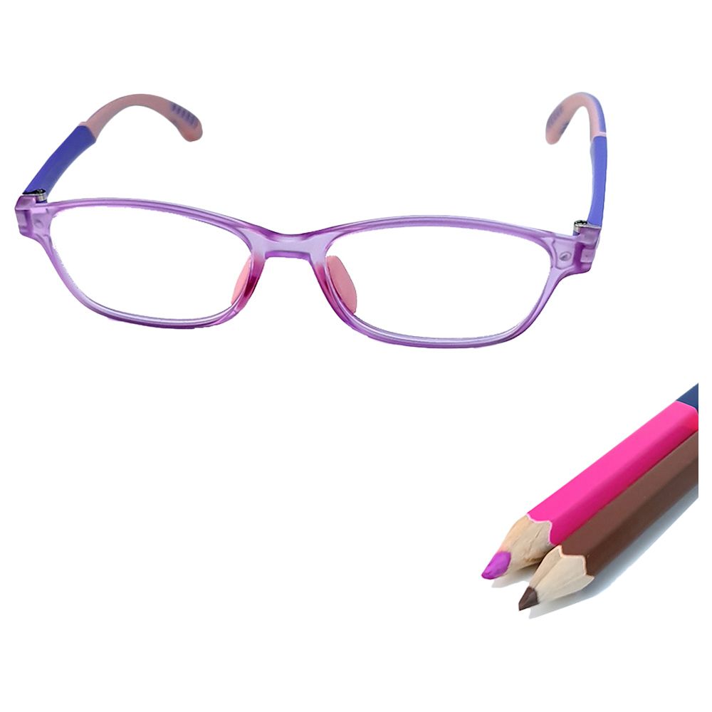 Megastar - Rectangular Blue Light Blocking Eye Glasses - Pink/Purple