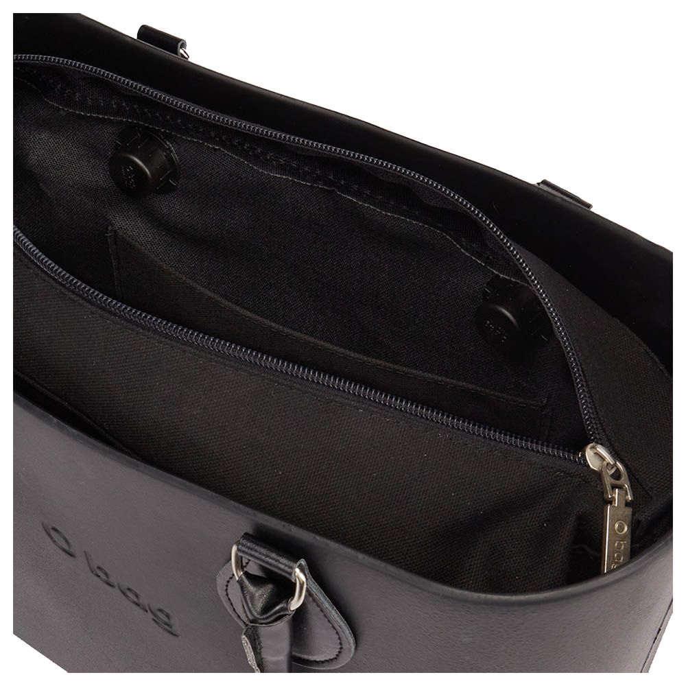 O Bag - Classic w/ Long Tubular Handles Handbag - Black